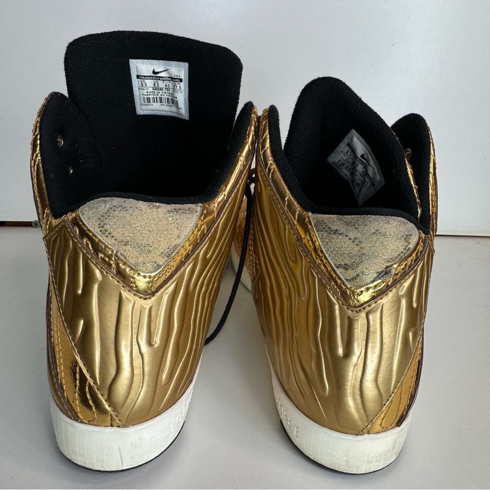 Men’s size 9.5 Nike LeBron 11 NSW lifestyle QS black history month gold high top - Picture 3 of 11